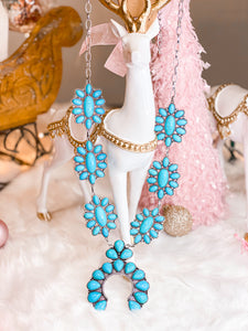 Squash Blossom Turquoise Necklace & Earring Set-SOLD OUT