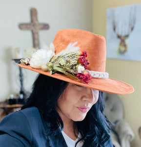 The Martina - Suede Floral Hat (SOLD OUT)