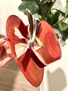 The Gambler - Fiery Orange Suede Rancher Hat