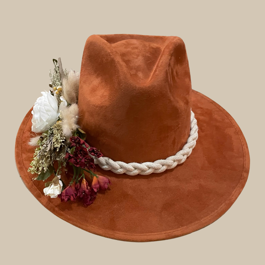 The Martina - Suede Floral Hat (SOLD OUT)
