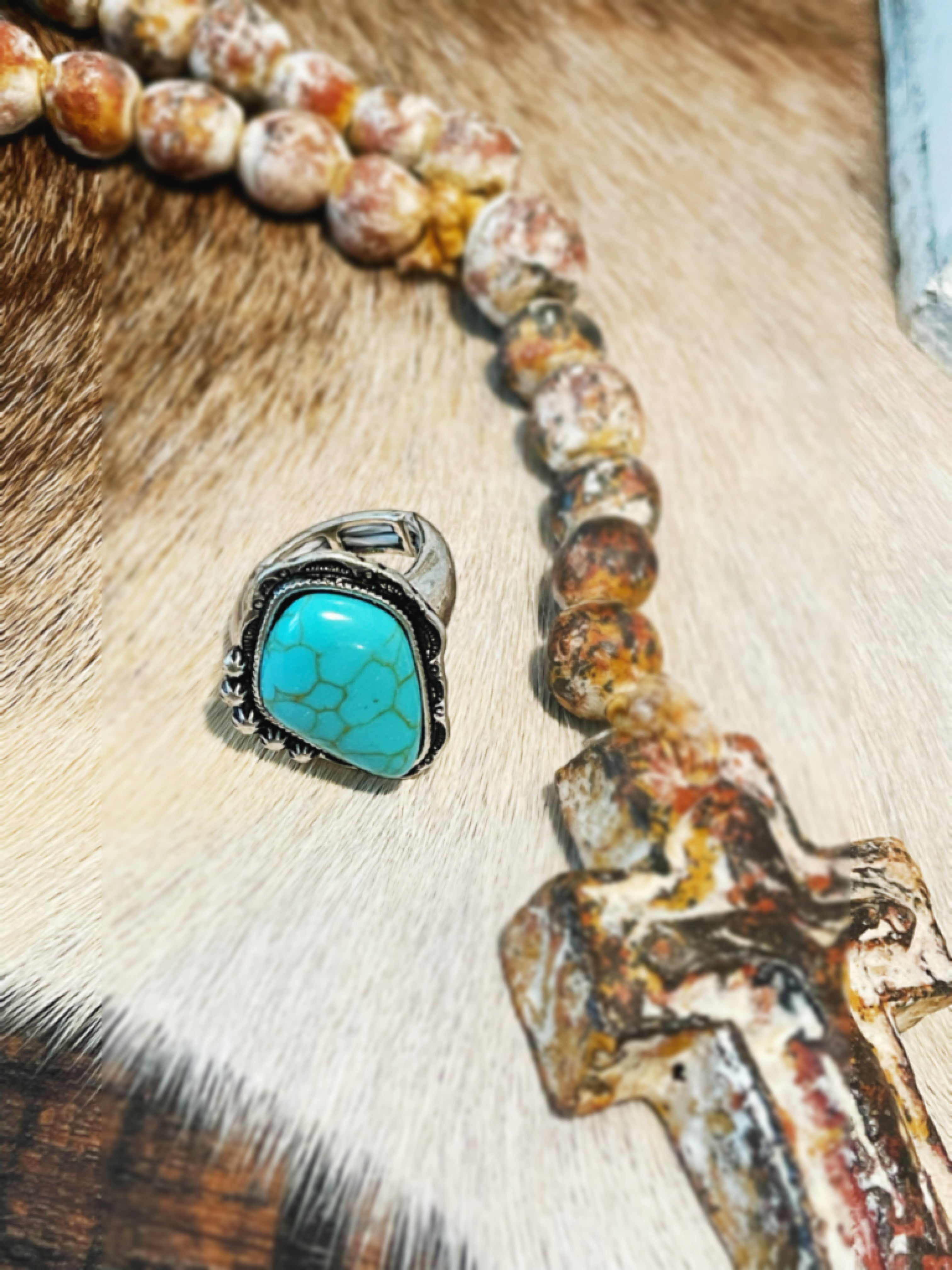 Western Turquoise Stretch Ring-SOLD